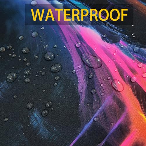 Simpkeely Large Fantasy Waterfall Gaming Mouse Pad - Blacklight Waterproof Glowing Desk Mat, 31.5" x 11.8" Extended Non-Slip Rubber Base for Office & Home - color: Waterfall