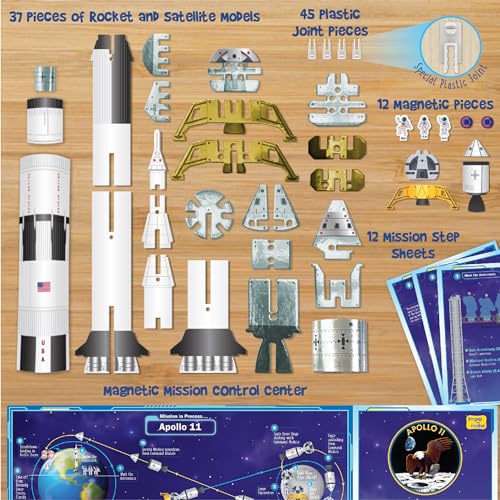 Imagimake Mapology Man's Journey to Moon, Apollo 11 3D Model Kit for Kids | Educational STEM Model Kit, Build Rockets & Satellites, Learn Space Exploration, Birthday Gift for Ages 8,9,10,11,12 Year Old - style: Man's Journey to Moon