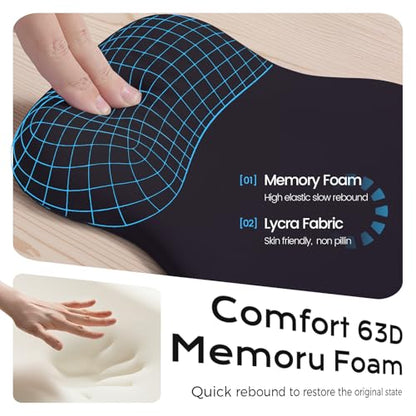 Mouse Pad with Wrist Rest - Black Mousepad with Wrist Support, Ergonomic Mouse Pad with Wrist Rest for Mouse Gaming Laptop Work - color: black mouse pad