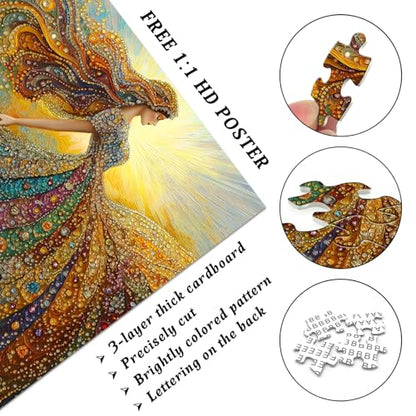 PICKFORU Gemstone Woman Puzzle for Adults 1000 Pieces，Beauty Elegant Lady Jigsaw Puzzle with Colorful Crystal Diamond, Impossible Difficult Hard Challenge for Adults Aesthetic Puzzle - style: Gemstone Woman Puzzle
