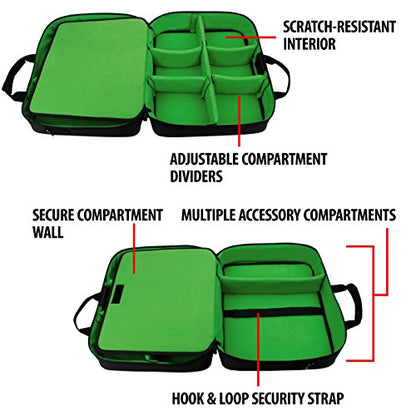 USA Gear Board Game Bag Fits Catan, Cards Against Humanity, Monopoly, Battleship, Sequence, Ticket to Ride & more - Board Game Storage Bag with Customizable Interior, Padded Shoulder Strap (Red) - color: Green