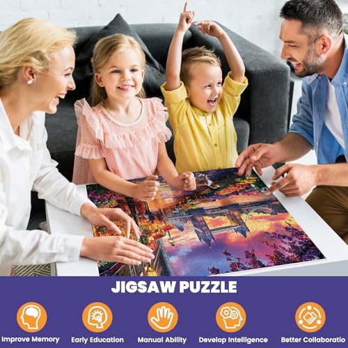 1000 Piece Puzzle for Adults, Tower Bridge of London Puzzles, Street Scenes Jigsaw Puzzles 1000 Pieces, Fun Landscape Puzzle for Adults Kids Seniors,Challenging Family Game Great Gift Idea, 28*20 in - style: Tower Bridge of London