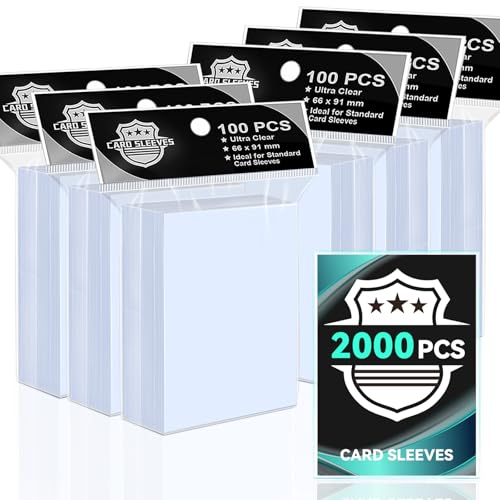 2000PS Soft Card Sleeves for Standard Trading Cards,Sturdy Trading Cards Sleeves,Penny Card Fit for Baseball Cards,MTG,Sports Cards (Clear 66x91mm) - color: Clear 2000p