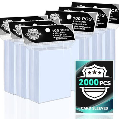 2000PS Soft Card Sleeves for Standard Trading Cards,Sturdy Trading Cards Sleeves,Penny Card Fit for Baseball Cards,MTG,Sports Cards (Clear 66x91mm) - color: Clear 2000p