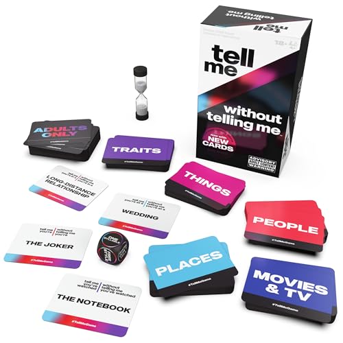 Spin Master Games, Tell Me Without Telling Me, 2025 Edition with New Cards, The Viral Adult Party Game for Friendsgiving, Adult Card Game, 4+ Players, for Ages 18 & Up - style: Tell Me Without Telling Me (New Edition)