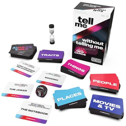 Spin Master Games, Tell Me Without Telling Me, 2025 Edition with New Cards, The Viral Adult Party Game for Friendsgiving, Adult Card Game, 4+ Players, for Ages 18 & Up - style: Tell Me Without Telling Me (New Edition)