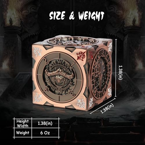 Spinner DND Dice Cube, DNDND 7-in-1 Spinning Dice Set with Gift Box for Dungeons and Dragons D&D Tabaltop Ideal Collector's Gift for Dungeon Masters (Copper) - color: Copper
