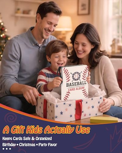 Best baseball card binder 4-Pocket holds 480 cards, 120 pages side-loading, PU leather zip waterproof cover, acid-free pages, for home storage & card shows, baseball cars binder, gift kids boys girls! - color: 4-Snow White