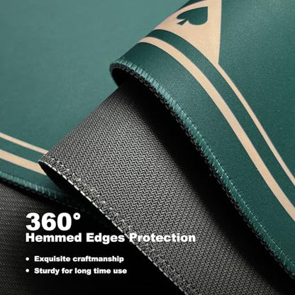 YUZPKRSI 47 Inch Round Poker Mat, Neoprene & Rubber, Texas Hold'em Poker Table Top Casino Card Games, Portable, Carrying Bag Included - color: 47 Inch Round Green
