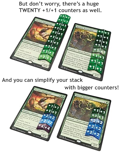 Futhark MTG Stat Counters/Buff Counters for Magic The Gathering - Set of 60 Color Coded MTG Tokens - Improved Gameplay with This Great Magic The Gathering Gift - style: MTG Stat Counters