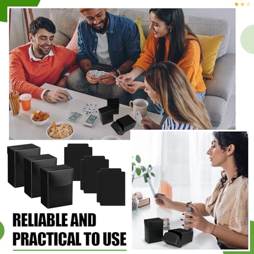 Zhehao 40 Pieces Deck Card Boxes with Dividers Include 20 Trading Card Boxes with 20 Dividers Games Storage Organizer for Trading Games Family Game Party Supplies (Black) - color: Black