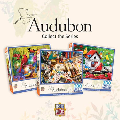 MasterPieces Audubon Jeweled Grace 300 Piece Puzzle - Ezgrip Jigsaw for Adults, Nature Theme, 18"x24" - style: Jeweled Grace