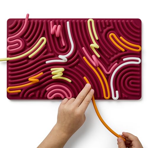 Pushpeel XL Sensory Activity Board – Expandable Silicone Fidget Toy for Stress, Anxiety, ADHD & Autism – Modular, Silent, No Mess - Berry - color: Berry