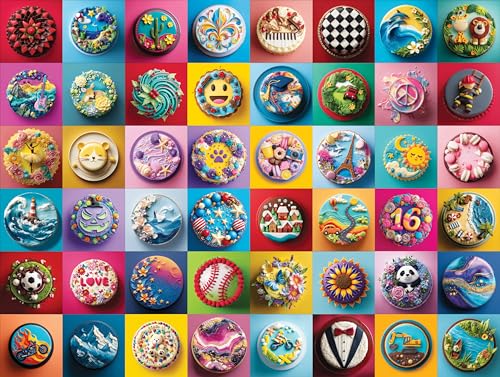 1000 Piece Jigsaw Puzzle for Adults - Gallery of Colorful and Unique Cakes - Food Puzzle - Challenging Puzzle Perfect for Game Nights - 1000 Piece for Adults. 20x27 inches - color: Gallery of Cakes