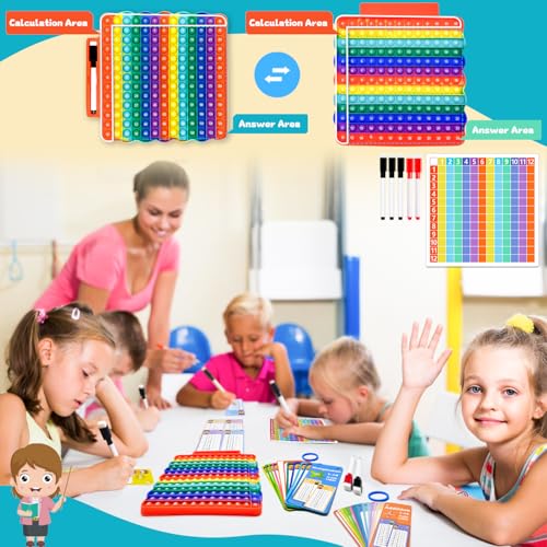 Addition Flash Cards+Multiplication Flash Cards + Fingertip Bubbles Toy | Interesting Math Combination, Math Games for Children Aged 3 + - style: Multiplication + addition