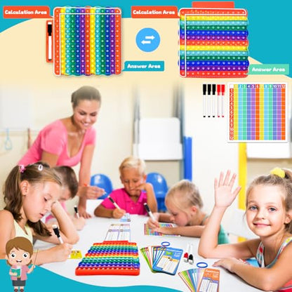Addition Flash Cards+Multiplication Flash Cards + Fingertip Bubbles Toy | Interesting Math Combination, Math Games for Children Aged 3 + - style: Multiplication + addition