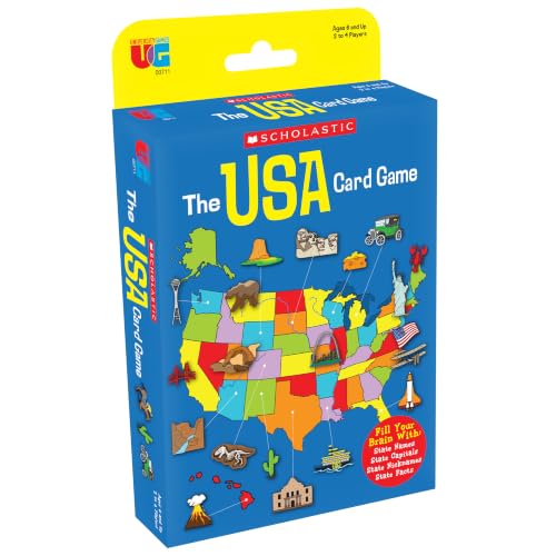 Scholastic USA Travel Card Game, State Capitals & Geography, Ages 6+
