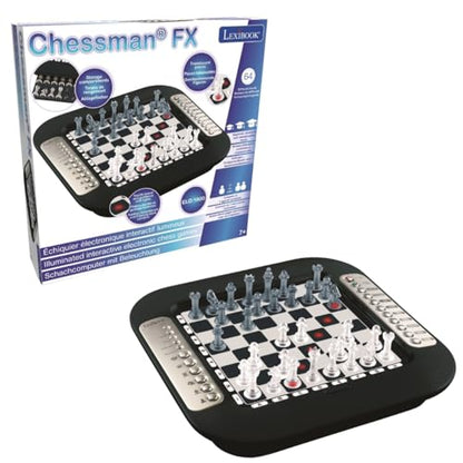 Lexibook Chessman® FX, Electronic Chess Game with Tactile Keyboard and Light and Sound Effects, 32 Pieces, 64 Levels of Difficulty, Family Board Game, Black/Grey, CG1335 - style: CG1335