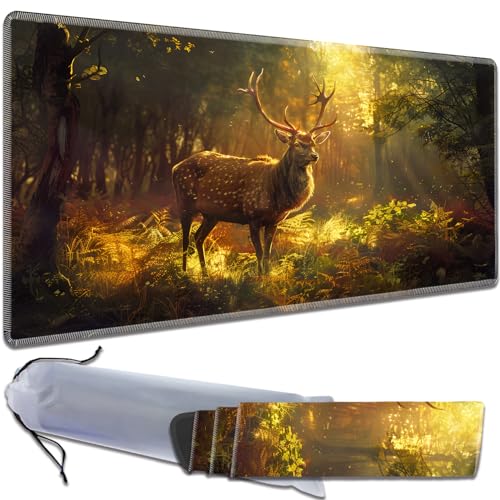 for MTG Playmat Non-Slip Rubber Play Mat with Storage Bag Combination, Ideal for Card Game Lovers TCG Play Mat, Deer of The Forest - color: Deer Of The Forest