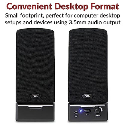 Cyber Acoustics CA-2014 Computer Speakers, Full Stereo Sound, Convenient Controls, Easy Setup - style: AC