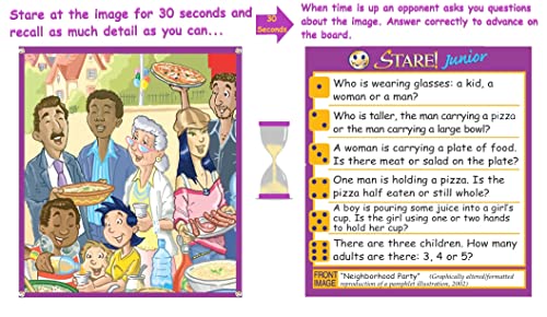 Stare Junior — The Award-Winning Game of Visual Recall, Where Fun Image Cards Challenge Kids’ Minds — Great for The Whole Family, Ages 6 & Up