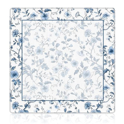 Blue and White Chinoiserie Floral Mahjong Mat 31.5"x31.5", Grandmillennial Chinese Non-Slip Noise Reduction Gaming Mat for American Mahjong Poker Card Board Games Dominoes - color: Blue Flowers