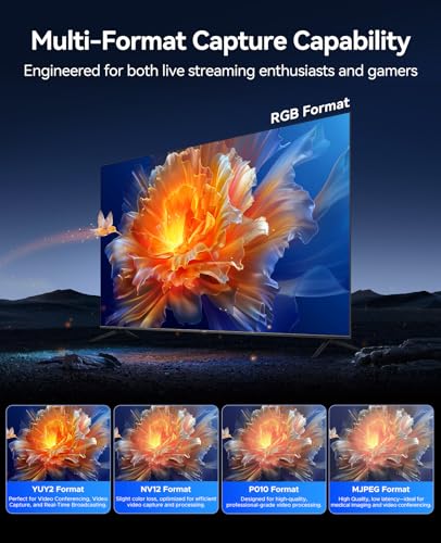 ORICO IS6 4K Portable HDMI Capture Card for Streaming, Dual 4K@60Hz Inputs, USB C Game Capture Card with Audio Ports Compatible with PS5, Xbox, Switch, OBS Recording, Works on PC, Mac, Laptop, iPad