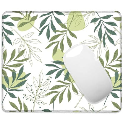 Artistic Leaves Mouse Pad Square Mouse Pads with Stitched Edge, Computer Mousepad with Non-Slip Rubber Base for Computer Laptop Office Desk Accessories 9.5x8 Inches - color: Artistic Leaves
