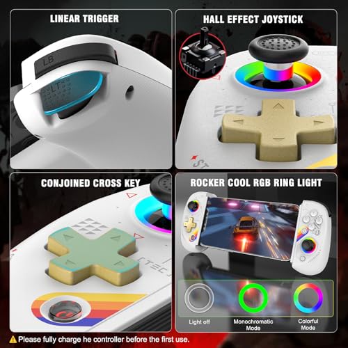 Joso Mobile Gaming Controller for iPhone/iPad/Tablet, Android Wireless Controller with Hall Effects Joysticks, Support PC/Switch, Play Cloud Games/PS Remote Play/COD/Genshin Impact & More - Starry Star White - color: Starry Star White