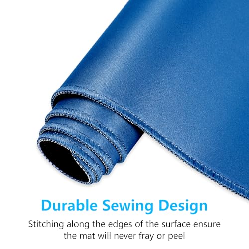 Dapesuom Large Mouse Pad, Extended Gaming Mouse Mat with Stitched Edges, Full Size Desk Mats with Non-Slip Base, Computer Big Desktop Keyboard Pad for Laptop, Office, 23.6 x 11.8 in, Dark Blue - color: Dark Blue, size: 23.6L x 11.8W inches