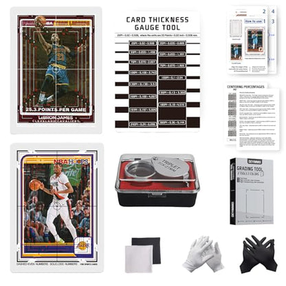 Deyimmei Sports Cards Grading Kit with Thickness Measuring Card, Card Centering Grading Tool, Sports Card Inspection Kit and Trading Card Measuring Tools for PSA BGS Grading