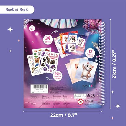 Sticker Dress Up Activity Book for Kids Superstar Kitten - color: Dress Up - Superstar Kitten