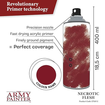 The Army Painter Color Primer Spray Paint, Necrotic Flesh, 400ml, 13.5oz - Acrylic Spray Undercoat for Miniature Painting - Spray Primer for Plastic Miniatures | Primer spray base per miniature e modellismo, plastica Wargames, DnD e Warhammer - color: Nec