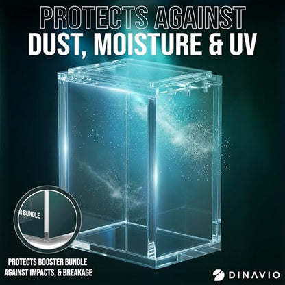Dinavio Crafthouse 3 Pack PKMN Booster Bundle Acrylic Case with Stackable Grooves - 8mm+5mm, N52 Magnets - Compatible Up to Phantasmal Flames (Excludes Ascended Heroes & Perfect Order) 3 Pack - size: Standard Size 3.9" x 2.2" x 3.1"