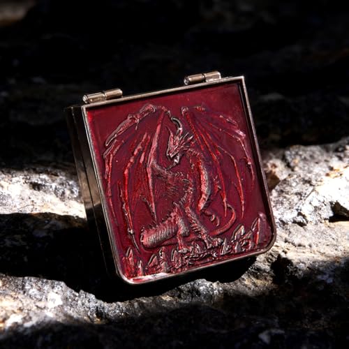 7-in-1 Metal Spinner DND Dice Set subitable for Dungeons & Dragons – Pocket Flip Rotating Dice with D4 D6 D8 D10 D12 D20 D% – Gaming Accessory with Magnetic Iron Box（Red） - color: Red