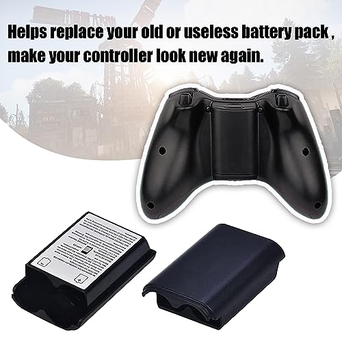 10 Pcs Battery Pack Cover for Xbox360 Wireless Controller, Replacement Battery Pack Cover Shell Case (5×Black, 5×White) - color: 5×Black, 5×White