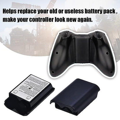 10 Pcs Battery Pack Cover for Xbox360 Wireless Controller, Replacement Battery Pack Cover Shell Case (5×Black, 5×White) - color: 5×Black, 5×White