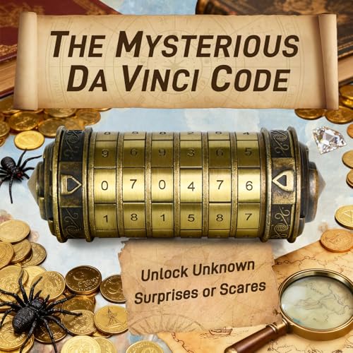 Cryptex Da Vinci Code Numeric, Money Puzzle Box for Cash Gift with Secret Hidden Compartments Birthday Xmas for Men & Women Escape Room Brain Teaser Puzzle Toy Presents - color: Bronze