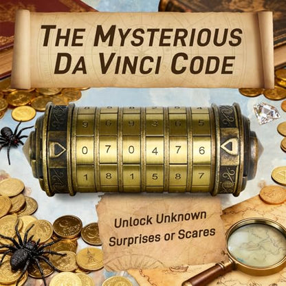 Cryptex Da Vinci Code Numeric, Money Puzzle Box for Cash Gift with Secret Hidden Compartments Birthday Xmas for Men & Women Escape Room Brain Teaser Puzzle Toy Presents - color: Bronze
