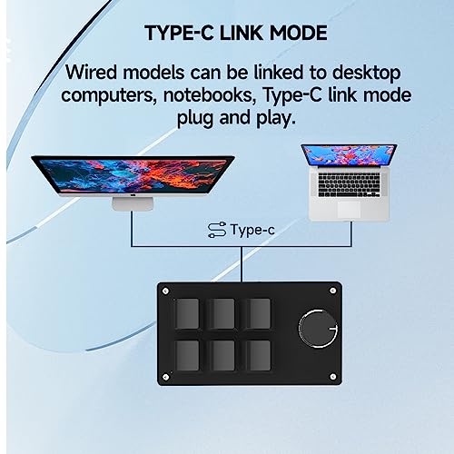 SIKAI CASE Programmable Macro Keyboard,6 Key Macro Mechanical Gaming Macro Keypad,Custom Knob KeyPad, Hot swappable Switch Gaming Keyboard,Wired programmable keypad with Drawing Programming Video - color: Balck