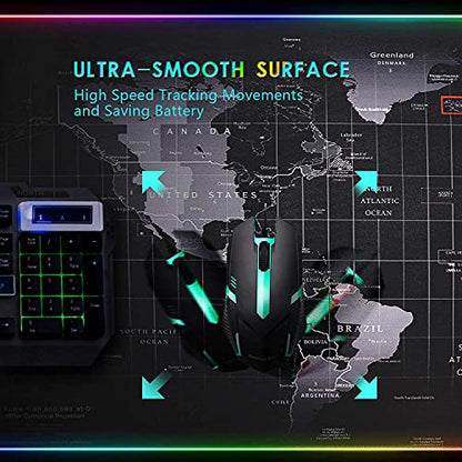 RGB Gaming Mouse Pad 31.5" x 12" – Large Extended LED Mouse Pad with 11 Lighting Modes, World Map Desk Mat, Waterproof Smooth Surface, Non-Slip Rubber Base, Great for Christmas & Holiday Gifts