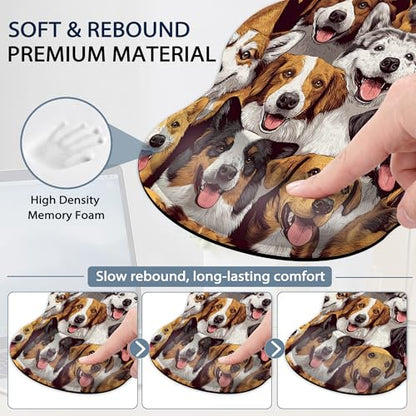 Wrist Rest Mouse Pad and Keyboard Support Set,Cute Dog 3 in 1 Ergonomic Memory Foam Mousepad with Non Slip Base, Gaming Mouse Pad for Office and Home - color: Cute Dog