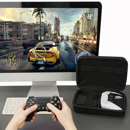GEEKRIA Two Controllers Travel Carrying Bag Compatible with Sony PS5 DualSense, DualShock 2/4, Xbox One, Series X, 8BitDo Pro2, Protective Storage with Internal Mesh Pocket (Black) - color: Black