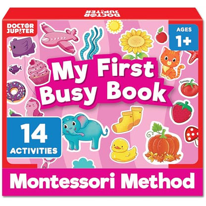 Doctor Jupiter My First Montessori Busy Book for Toddlers 1+ Year Olds | Preschool Learning Activities - Educational Travel Toys | Birthday Gift for Girls Ages 1,2,3 - style: Girls' First Busy Book: 1+