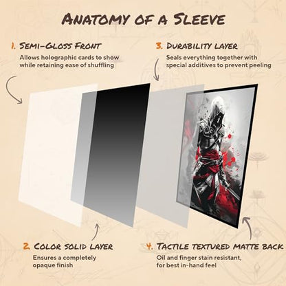Crimson Creed - MTG Card Sleeves, 104ct, Standard Size, Smooth | Perfect for Double Sleeving, Smudge Resistant Matte Back, Standard 66x92mm - Compatible with Magic The Gathering & TCG Cards - color: Crimson Creed, size: Smooth