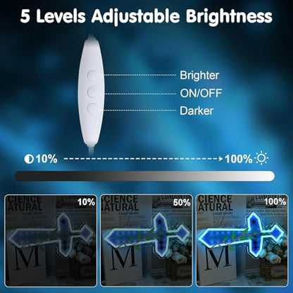 Sword Neon Sign Game Neon Sign for Wall Art Decor, USB Gaming LED Lights for Bedroom Man Cave Kids Room Party Dedcoration, Gifts for Boys Game Lovers