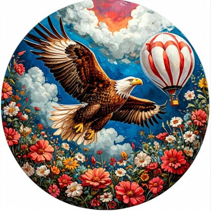 Reouinty Flower Eagle Wooden Adult Puzzle 200 Pieces, Beautiful Jigsaw Wooden Puzzle, Wood Puzzle with Box, Creative Gifts for Family Game 11.2x11.2 in - color: Flower Eagle, size: 200pcs