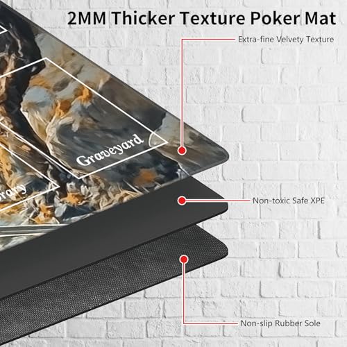 MTG Playmat with Magic Zone 24 x 14in Includes Storage Bag,TCG Playmat with Soft Surface Premium Non-Slip Rubber Backing Stitched Edges Durable Gaming Mat,Fox Knight - color: Fox Knight, size: 24"×14"With Zones