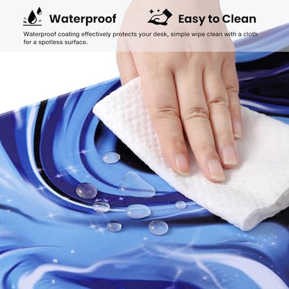 ALOANES Waterproof Gaming Mousepad Large Mouse Mat Non-Slip Rubber Base | Desk pad Keyboard Desk Mat for Computer, Office Home, Fluid Mat XL(31.50"x11.81"x0.12") - color: Fluid, size: 31.5L x 11.8W inches