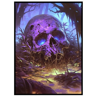 Kabinka MTG Card Sleeves - 100 Standard Size Pack Clear Front & Matte Finish Back with Skull, Premium Sleeves for Magic The Gathering TCG - color: Skull